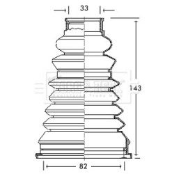 Cv Joint Boot Kit BORG & BECK BCB2163 for DACIA