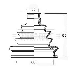 Cv Joint Boot Kit BORG & BECK BCB2219 for AUDI