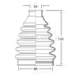 Cv Joint Boot Kit BORG & BECK BCB2224 for FORD MONDEO OE 1016767