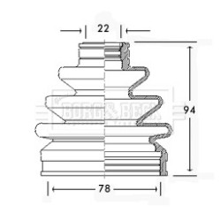 Cv Joint Boot Kit BORG & BECK BCB2246 for HYUNDAI