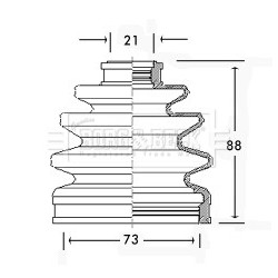 Cv Joint Boot Kit BORG & BECK BCB2247 for HYUNDAI