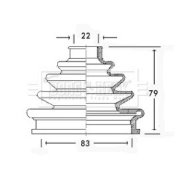 Cv Joint Boot Kit BORG & BECK BCB2301 for AUDI