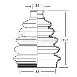 Cv Joint Boot Kit BORG & BECK BCB2302R for AUDI