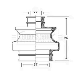 Cv Joint Boot Kit BORG & BECK BCB2305 for MERCEDES