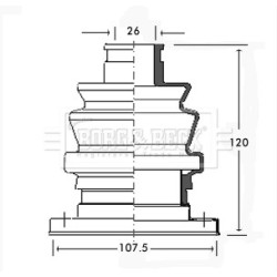 Cv Joint Boot Kit BORG & BECK BCB2311 for BMW