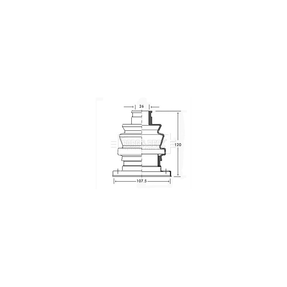 Cv Joint Boot Kit BORG & BECK BCB2311 for BMW