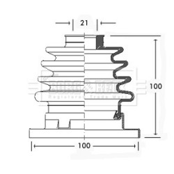 Cv Joint Boot Kit BORG & BECK BCB2312 for PORSCHE 924