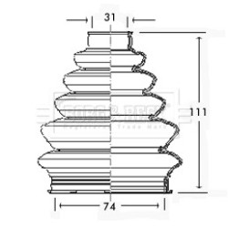 Cv Joint Boot Kit BORG & BECK BCB2327 for CITROEN
