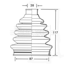 Cv Joint Boot Kit BORG & BECK BCB2331 for CHRYSLER