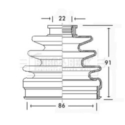 Cv Joint Boot Kit BORG & BECK BCB2342 for ROVER 600