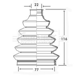 Cv Joint Boot Kit BORG & BECK BCB2346 for CHRYSLER