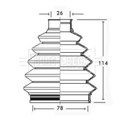 Cv Joint Boot Kit BORG & BECK BCB2347 for AUDI