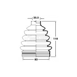 Cv Joint Boot Kit BORG & BECK BCB2363 for AUDI