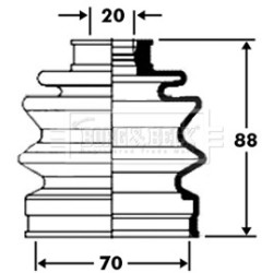 Cv Joint Boot Kit BORG & BECK BCB2368 for DAIHATSU