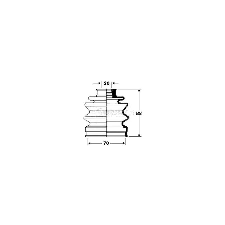 Cv Joint Boot Kit BORG & BECK BCB2368 for DAIHATSU