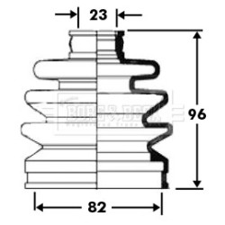 Cv Joint Boot Kit BORG & BECK BCB2369 for KIA CARENS OE 0K2KD22530