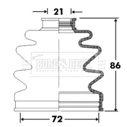 Cv Joint Boot Kit BORG & BECK BCB2385 for HYUNDAI ACCENT