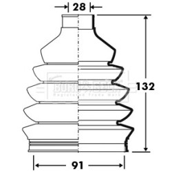 Cv Joint Boot Kit BORG & BECK BCB2386 for HYUNDAI COUPE
