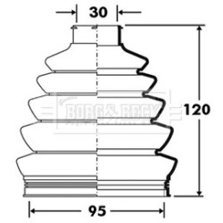 Cv Joint Boot Kit BORG & BECK BCB2393 for AUDI