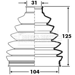 Cv Joint Boot Kit BORG & BECK BCB2395 for AUDI