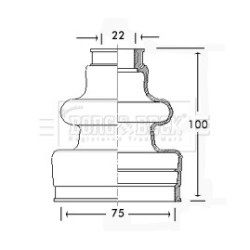 Cv Joint Boot Kit BORG & BECK BCB2495 for CITROEN