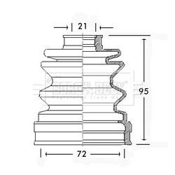 Cv Joint Boot Kit BORG & BECK BCB2546 for DAEWOO