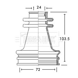 Cv Joint Boot Kit BORG & BECK BCB2638 for NISSAN