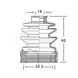 Cv Joint Boot Kit BORG & BECK BCB2655 for DAIHATSU