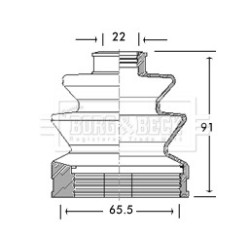 Cv Joint Boot Kit BORG & BECK BCB2712 for HYUNDAI