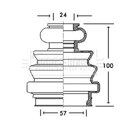 Cv Joint Boot Kit BORG & BECK BCB2718 for ALFA ROMEO