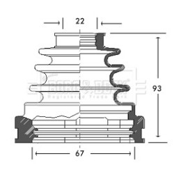 Cv Joint Boot Kit BORG & BECK BCB2728 for SKODA
