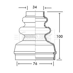 Cv Joint Boot Kit BORG & BECK BCB2736 for CITROEN