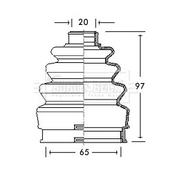 Cv Joint Boot Kit BORG & BECK BCB2739 for ABARTH