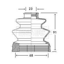 Cv Joint Boot Kit BORG & BECK BCB2744 for HYUNDAI