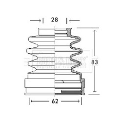 Cv Joint Boot Kit BORG & BECK BCB2771 for CITROEN