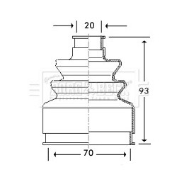 Cv Joint Boot Kit BORG & BECK BCB2783 for SKODA