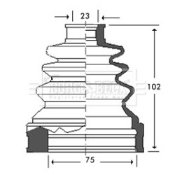 Cv Joint Boot Kit BORG & BECK BCB2784 for TOYOTA