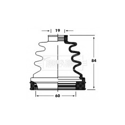 Cv Joint Boot Kit BORG & BECK BCB2800 for CITROEN
