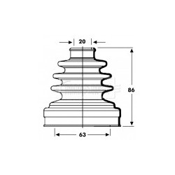 Cv Joint Boot Kit BORG & BECK BCB2801 for CITROEN