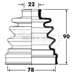 Cv Joint Boot Kit BORG & BECK BCB2809 for CHRYSLER