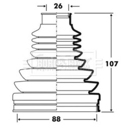 Cv Joint Boot Kit BORG & BECK BCB2811 for ALFA ROMEO
