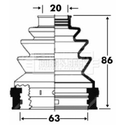 Cv Joint Boot Kit BORG & BECK BCB2817 for HONDA CIVIC OE 04438-05060