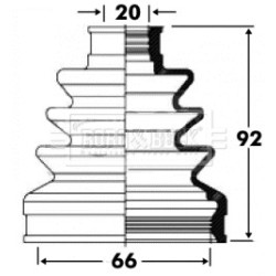 Cv Joint Boot Kit BORG & BECK BCB2819 for HONDA CIVIC