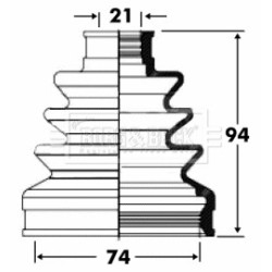 Cv Joint Boot Kit BORG & BECK BCB2821 for HONDA