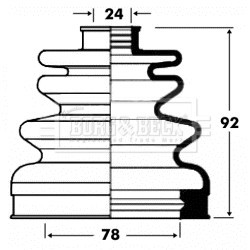 Cv Joint Boot Kit BORG & BECK BCB2829 for HYUNDAI OE 4950838650