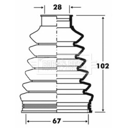 Cv Joint Boot Kit BORG & BECK BCB2830 for AUDI