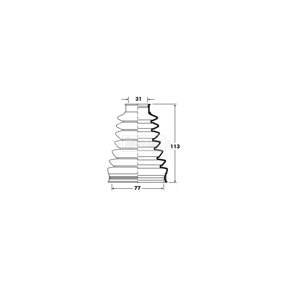 Cv Joint Boot Kit BORG & BECK BCB2831 for VW OE 7H0498202A