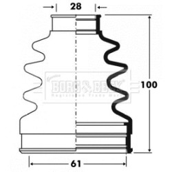 Cv Joint Boot Kit BORG & BECK BCB2838 for FORD