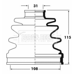 Cv Joint Boot Kit BORG & BECK BCB2846 for MITSUBISHI PAJERO