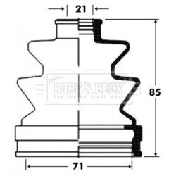 Cv Joint Boot Kit BORG & BECK BCB2847 for MITSUBISHI PAJERO